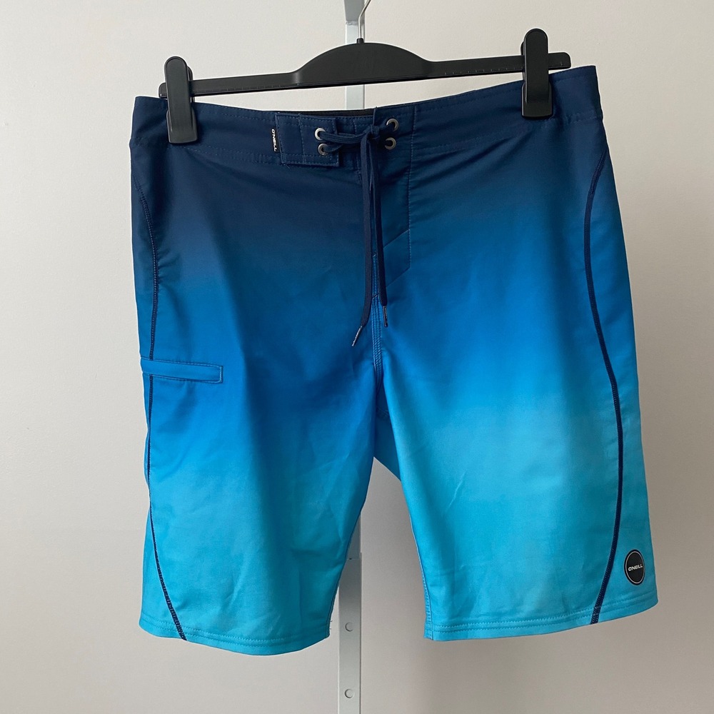 O'Neill Ombre Tropical Sporty Chic Beachy Rugged Board Shorts 32 Blue
